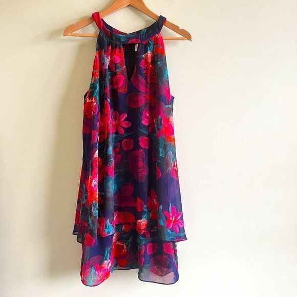 Eliza J‎ Women's Sleeveless Floral Print Dress Cutout Front Womens Size 8… - Picture 3 of 11